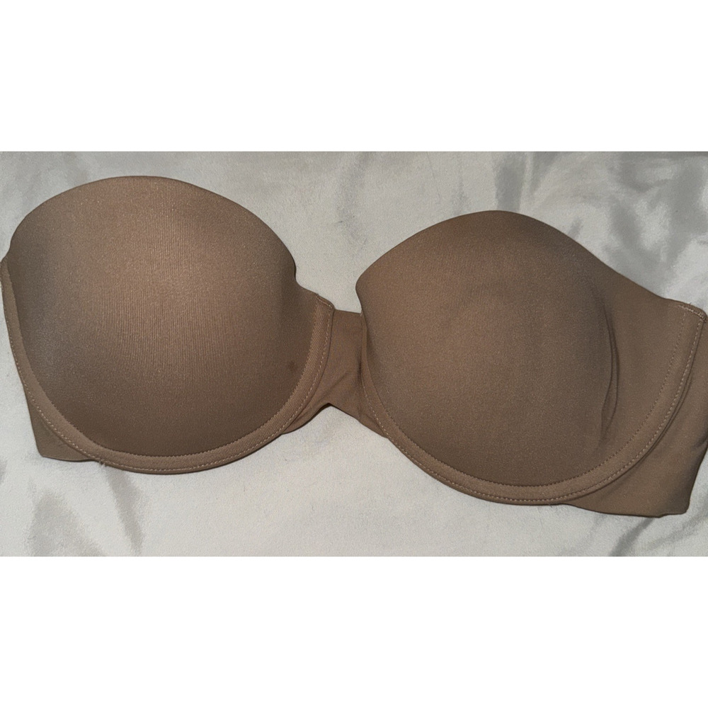 Modern Movement 34C Bra Beige Lined Strapless Underwire Back Closure